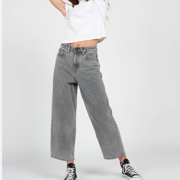 VOLCOM WEELLOW JEANS Loose Fit Pant Light Grey Denim - Picture 1 of 14